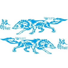 D-70 Wolf Totem Car Stickers Car Personality Modified Car Stickers(Blue)
