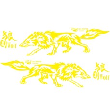 D-70 Wolf Totem Car Stickers Car Personality Modified Car Stickers(Yellow)