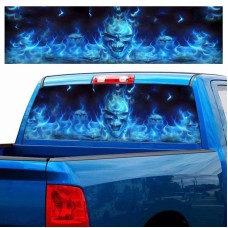 D-738 Burning Skull Car Rear Window Sticker Color Graphic Sticker, 135x36cm