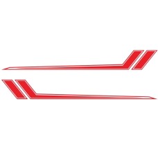 D-716 Car Striped Vinyl Body Stickers Personalized Modification Car Sticker(Red)