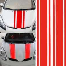 2 PCS Car Hood Stickers Modified Racing Striped Ethylene Body Sticker(Red)