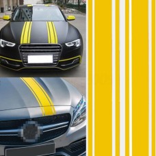 2 PCS Car Hood Stickers Modified Racing Striped Ethylene Body Sticker(Yellow)