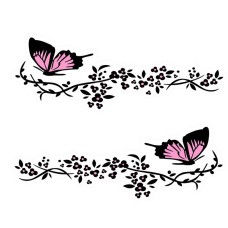 2 пары R729 Butterfly Flower Car Sticker Butterfly Love Flower Personality Cover Cover Coade Decorative Marticle (розовый)
