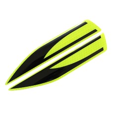 2 Pairs Reflective Stickers Personality Machine Cover Stickers Leaf Plate Blade Waistline Decorative Lack Of Strapping Cover(Fluorescent Green)