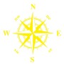 D-336 Car Compass Graphic Sticker Hood Car Body Universal Sticker(Yellow)