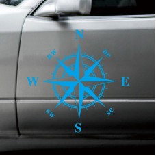 D-336 Car Compass Graphic Sticker Hood Car Body Universal Sticker(Blue)