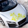 D-908 Summer Flower Totem PVC Car Hood Sticker(Yellow)