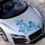 D-908 Summer Flower Totem PVC Car Hood Sticker (синий)