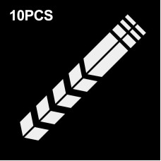 10 PCS Car Stripe Reflective Sticker Motorcycle Fender Arrow Stickers(Silver)