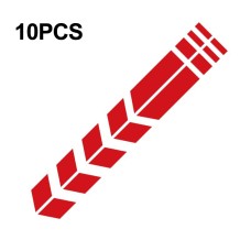 10 PCS Car Stripe Reflective Sticker Motorcycle Fender Arrow Stickers(Red)