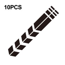 10 PCS Car Stripe Reflective Sticker Motorcycle Fender Arrow Stickers(Black)