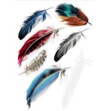 5 Sets Car 3D Feather Body Sticker Scratch Blocking Sticker(Style 3)