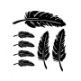 5 Sets Car 3D Feather Body Sticker Scratch Blocking Sticker(Black Feathers)