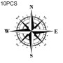 10 ПК, художественный дизайн виниловый NSWE Compass Carm Stickers, белый + черный