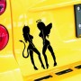 10 PCS QYPF ANGEL DEVIL Sexy Girl Car Sticker Car Styling Decal, Size: 18x14cm(Black)