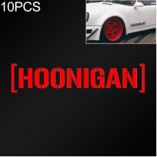 10 PCS HOONIGAN Car Sticker Vinyl Auto Window Decal(Red)