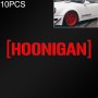 10 PCS HOONIGAN Car Sticker Vinyl Auto Window Decal(Red)