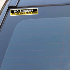 10 PCS YJZT 2X Car Sticker Warning NO AIRBAGS WE DIE LIKE REAL MEN PVC Decal, Size: 15cm x 3cm