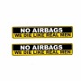 10 PCS YJZT 2X Car Sticker Warning NO AIRBAGS WE DIE LIKE REAL MEN PVC Decal, Size: 15cm x 3cm
