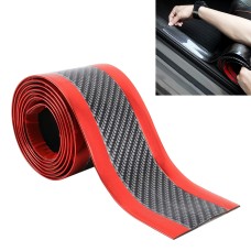 Универсальный гальбоплатный углеродный волокно пороговый декорирующий наклейка, размер: 5 см х 2 м (красный)