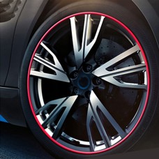 Universal Decorative Scratchproof Stickup 8M Flexible Car Wheel Hub TRIM Mouldings Shining Decoration Strip(Red)