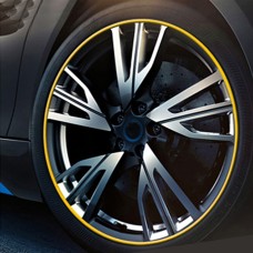 Universal Decorative Scratchproof Stickup 8M Flexible Car Wheel Hub TRIM Mouldings Decoration Strip(Yellow)