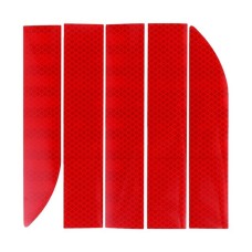 5 сетов автомобилей стволовой рефлексивный декоративная полоса против царапин-хвост предупреждение декоративные наклейки (красный)