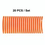 10 Sets Car Wheel Reflective Stickers 3D Personal Decoration Tire Warning Stickers(Orange)