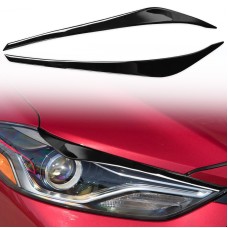 Пара автомобильной лампы, мягкая декоративная наклейка для бровей для Hyundai Elantra 2016-2018 (черный)