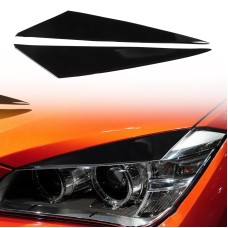 Пара автомобильной лампы мягкая декоративная наклейка для бровей для BMW X1 E842 2009-2014 (черный)