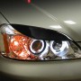 Пара автомобильной лампы мягкая декоративная наклейка для бровей для Honda Civic 2001-2003 (черный)