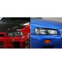 2 PCS Carbon Fiber Car Lamp Eyebrow Decorative Sticker for 1999-2002 Nissan Skyline R34