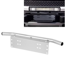 Universal License Plate Bumper Frame for Off-Road Jeep LED Work Light Bar Mounting Bracket with Front Bucket(Silver)