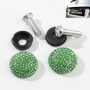 Car License Plate Modification Screw Cap Diamond-encrusted Solid Seal Anti-theft Screws(Green)