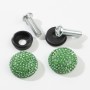 Car License Plate Modification Screw Cap Diamond-encrusted Solid Seal Anti-theft Screws(Green)