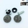 Car License Plate Modification Screw Cap Diamond-encrusted Solid Seal Anti-theft Screws(Bright Black)