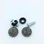 Car License Plate Modification Screw Cap Diamond-encrusted Solid Seal Anti-theft Screws(Bright Black)