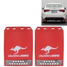 Premium Heavy Duty Molded Splash Front and Rear Mud Flaps Guards, Medium Size, Random Pattern Delivery(Red)