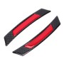 2 PCS Carbon Fiber Reflective Car Fender Flare Wheel Brow Warning Strip Stickers(Red)