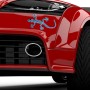 3D Car Wall Decal Stickers Metal Gecko Texture Shape With Blue Diamond, Realistic Rich-design Car Decoration