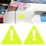 2 PCS Car-Styling Triangle Carbon Fiber Warning Sticker Decorative Sticker(Green)