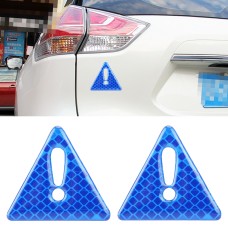 2 PCS Car-Styling Triangle Carbon Fiber Warning Sticker Decorative Sticker(Blue)