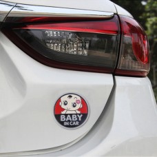 Baby in Car Lovely Smile Face Adoreable Car Free Sticker(Red)