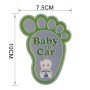 Baby in Car Happy Feet Shape Adoreable Style Car Free Sticker(Green)