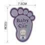 Baby in Car Happy Feet Shape Adoreable Style Car Free Sticker(Purple)