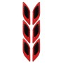 2 Sets Carbon Fiber Warning Sticker Car Anti-Collision Strip Leaf Plate Reflective Sticker Hood Light Eyebrow Anti-Collision Drops Sticker(6 PCS (Red))