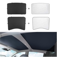 Car Roof Sunshade, Style: Front + Rear Window Half Cover for Tesla Model 3 (Black)