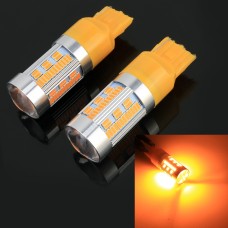 2 PCS T20 / 7440 DC12-24V 21W Car Turn Light 105LEDs SMD-4014 Lamps, with Decoder (Yellow Light)