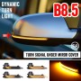 1 Pair For Audi A4 B8.5 Car Dynamic LED Turn Signal Light Rearview Mirror Flasher Water Blinker (Transparent Black)