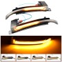 1 Pair For Audi A4 B8 Car Dynamic LED Turn Signal Light Rearview Mirror Flasher Water Blinker (Transparent Black)